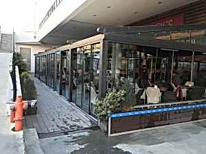cafe raylı tente